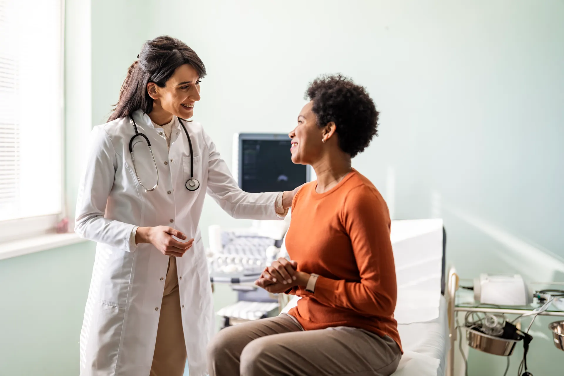 Healthcare provider discussing test results with a patient