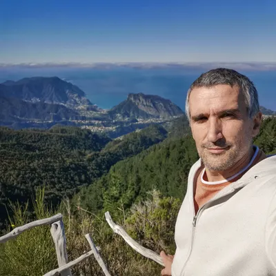 Man at a scenic viewpoint