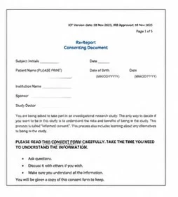 The Rx Report consent form document