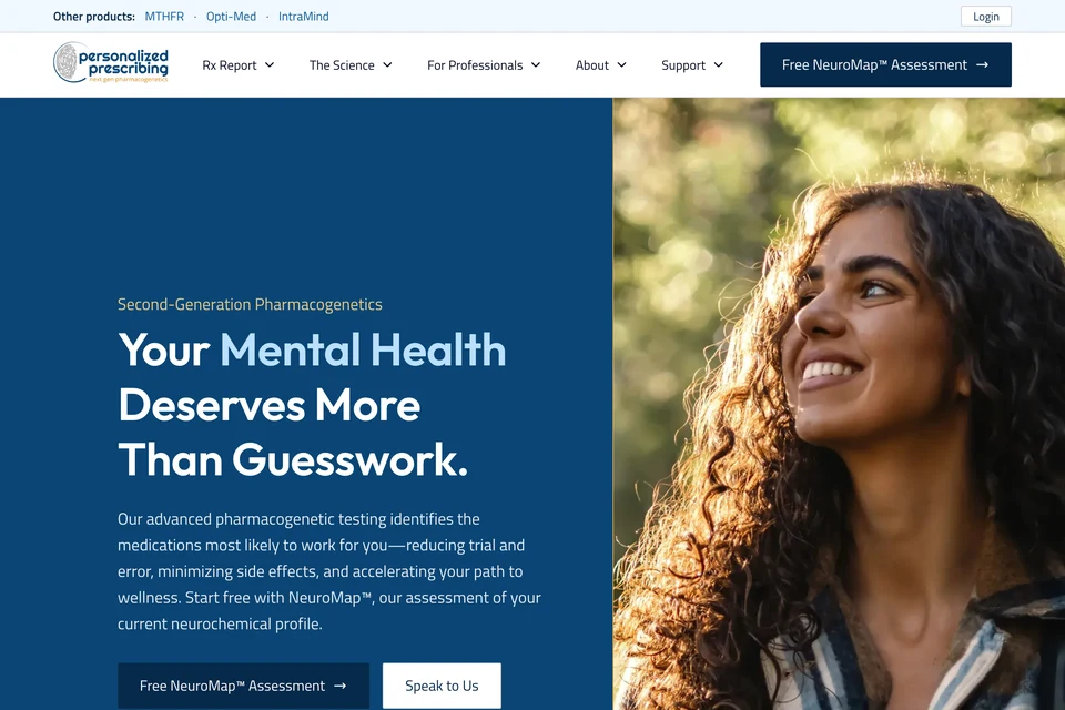 The Personalized Prescribing homepage: Your Mental Health Deserves More Than Guesswork