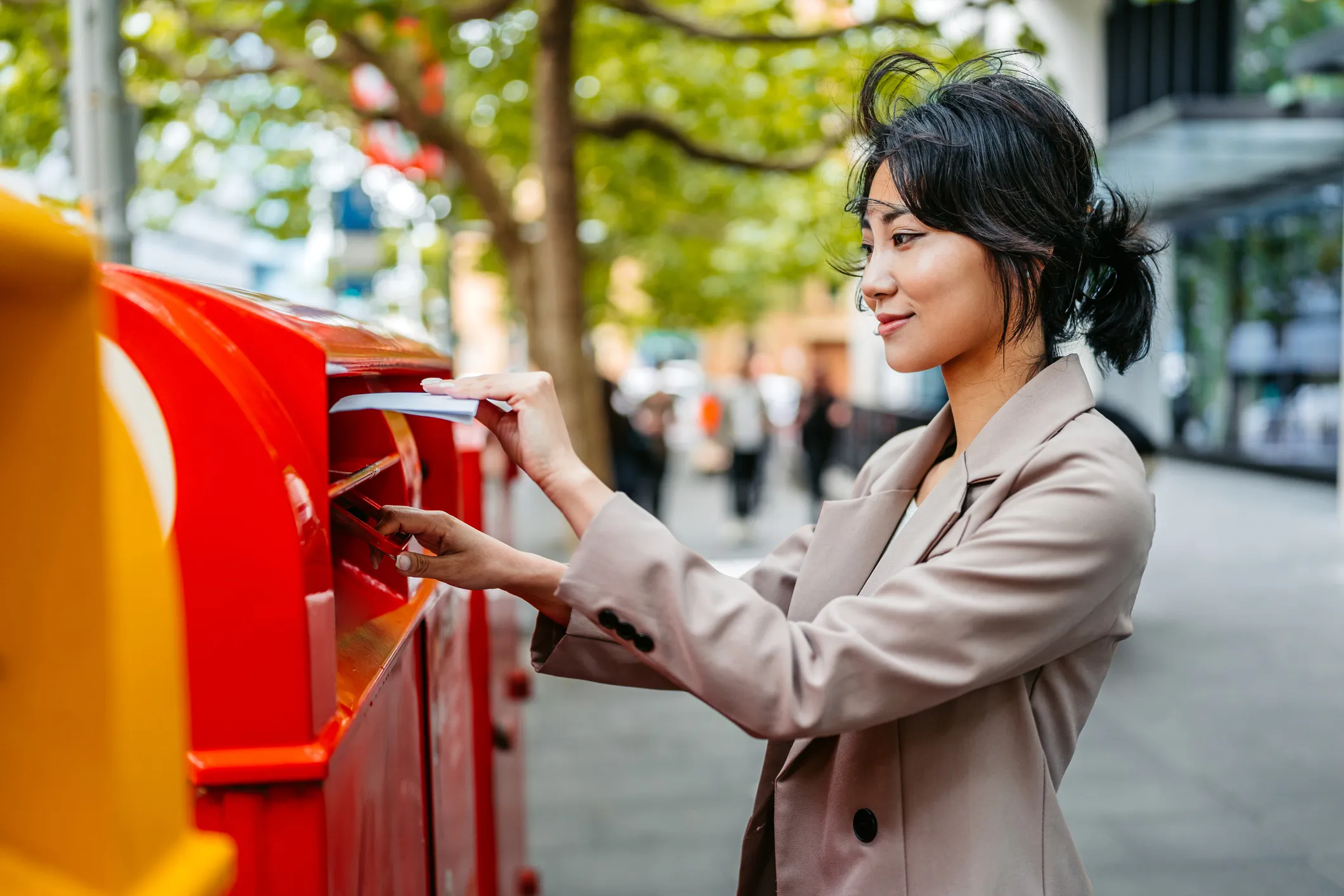 Woman sending letter