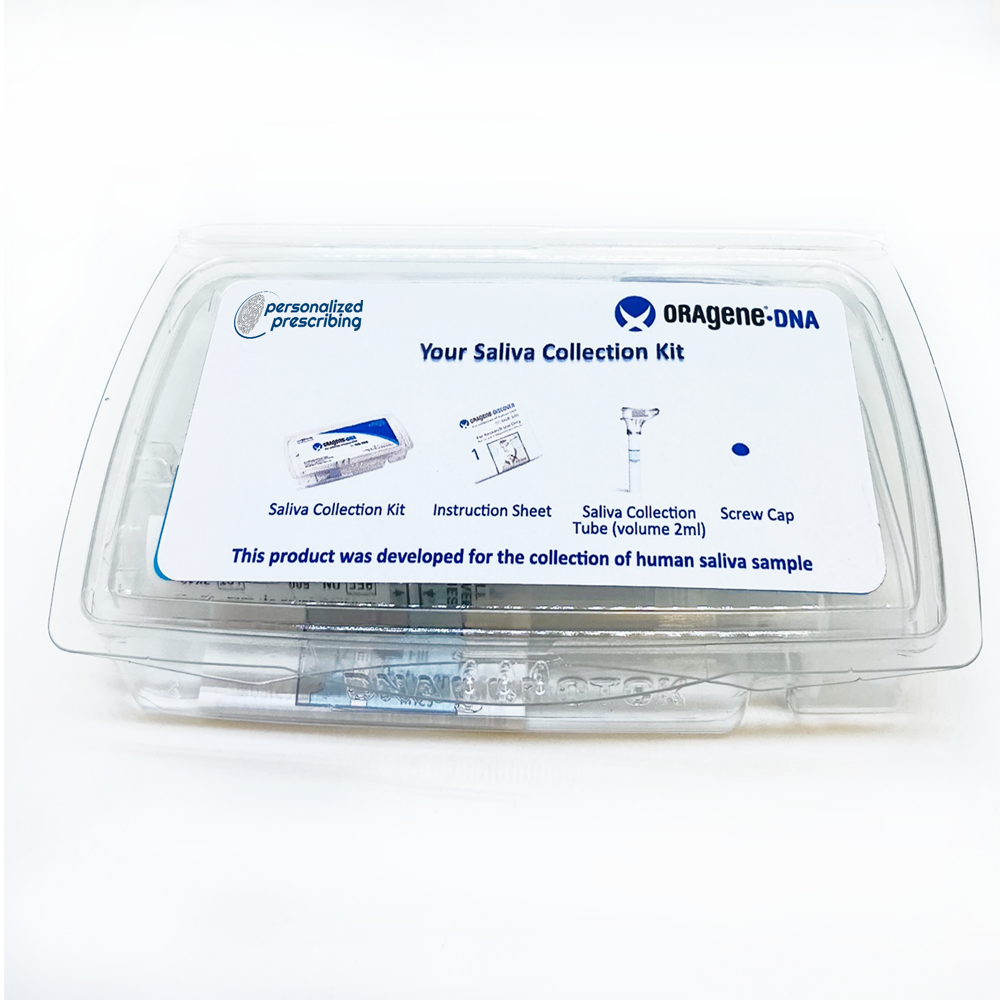Oragene-DNA Pharmacogenetic testing saliva kit in the box